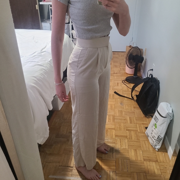 Zara Beige FULL LENGTH PANTS - Picture 2 of 4
